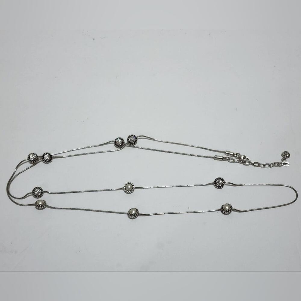 BRIGHTON reversible pearl and jeweled long necklace